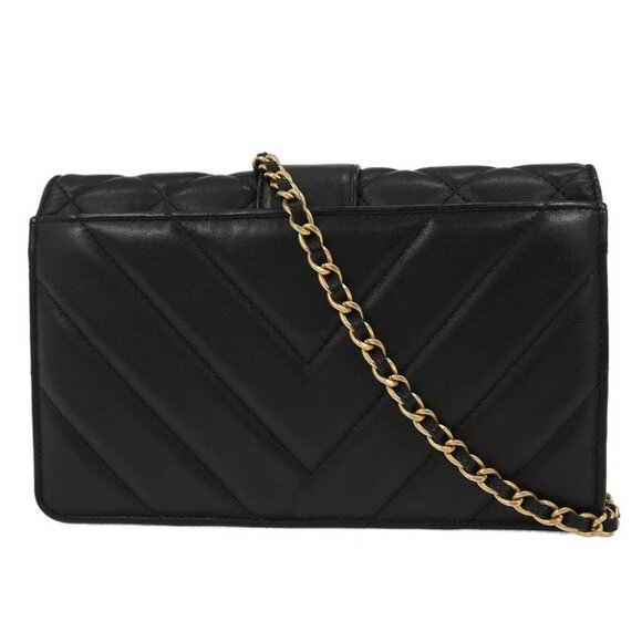 Chanel Black Lambskin Chevron WOC Wallet On Chain - Picture 2 of 10